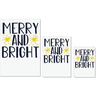 UDNAG Untearable Waterproof Stickers 155GSM 'Christmas Santa | Merry and bright' A4 x 1pc, A5 x 1pc & A6 x 2pc