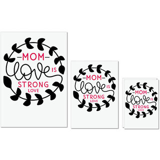                       UDNAG Untearable Waterproof Stickers 155GSM 'MOM LOVE IS STRONG LOVE' A4 x 1pc, A5 x 1pc & A6 x 2pc                                              