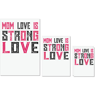                       UDNAG Untearable Waterproof Stickers 155GSM 'Mother | MOM LOVE IS STRONG LOVE' A4 x 1pc, A5 x 1pc & A6 x 2pc                                              
