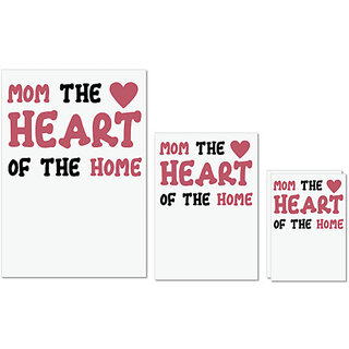                      UDNAG Untearable Waterproof Stickers 155GSM 'Mother | MOM THE HEART OF THE HOME' A4 x 1pc, A5 x 1pc & A6 x 2pc                                              