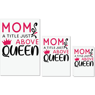                       UDNAG Untearable Waterproof Stickers 155GSM 'MOM, A TITLE JUST ABOVE QUEEN' A4 x 1pc, A5 x 1pc & A6 x 2pc                                              
