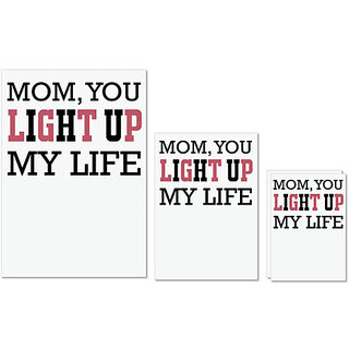                       UDNAG Untearable Waterproof Stickers 155GSM 'Mother | MOM, YOU LIGHT UP MY LIFE' A4 x 1pc, A5 x 1pc & A6 x 2pc                                              