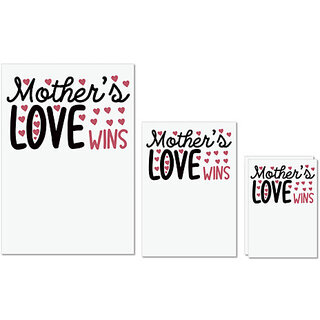                       UDNAG Untearable Waterproof Stickers 155GSM 'Mother | MOTHER'S LOVE WINS' A4 x 1pc, A5 x 1pc & A6 x 2pc                                              