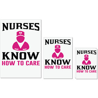                       UDNAG Untearable Waterproof Stickers 155GSM 'Nurse | Nurses know how to care' A4 x 1pc, A5 x 1pc & A6 x 2pc                                              