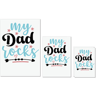                       UDNAG Untearable Waterproof Stickers 155GSM 'Father | My dad rocks1,' A4 x 1pc, A5 x 1pc & A6 x 2pc                                              