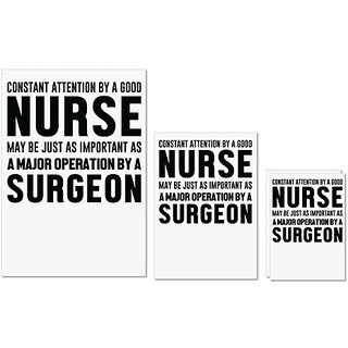                       UDNAG Untearable Waterproof Stickers 155GSM 'Nurse | just as important as a surgeon' A4 x 1pc, A5 x 1pc & A6 x 2pc                                              
