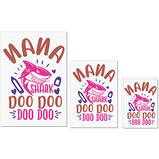                       UDNAG Untearable Waterproof Stickers 155GSM 'Shark | nana shark doo doo' A4 x 1pc, A5 x 1pc & A6 x 2pc                                              