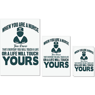                      UDNAG Untearable Waterproof Stickers 155GSM 'Nurse | Everyday you touch a life' A4 x 1pc, A5 x 1pc & A6 x 2pc                                              