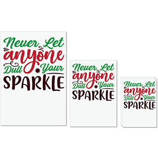                       UDNAG Untearable Waterproof Stickers 155GSM 'never let anyone dull your sparkle' A4 x 1pc, A5 x 1pc & A6 x 2pc                                              