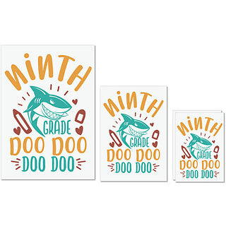                       UDNAG Untearable Waterproof Stickers 155GSM 'Shark | ninth grade doo doo' A4 x 1pc, A5 x 1pc & A6 x 2pc                                              