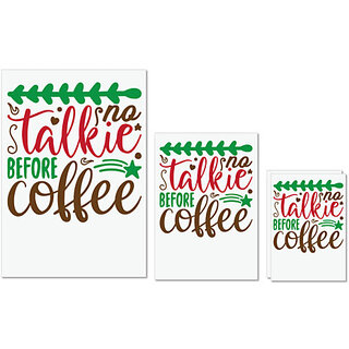                       UDNAG Untearable Waterproof Stickers 155GSM 'Coffee | no talkie before coffee' A4 x 1pc, A5 x 1pc & A6 x 2pc                                              