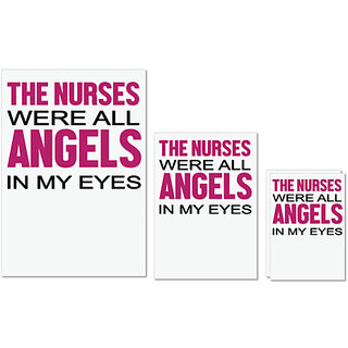                       UDNAG Untearable Waterproof Stickers 155GSM 'Nurse | The Nurse were all angels in my eyes' A4 x 1pc, A5 x 1pc & A6 x 2pc                                              