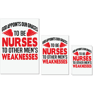                       UDNAG Untearable Waterproof Stickers 155GSM 'Nurse | Nurses to other mens weaknesses' A4 x 1pc, A5 x 1pc & A6 x 2pc                                              