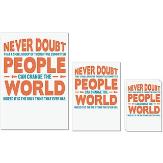                       UDNAG Untearable Waterproof Stickers 155GSM 'Nurse | Never doubt people world' A4 x 1pc, A5 x 1pc & A6 x 2pc                                              