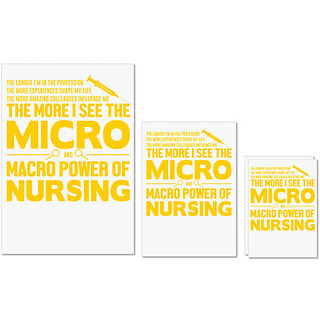                       UDNAG Untearable Waterproof Stickers 155GSM 'Nurse | Micro power of nursing' A4 x 1pc, A5 x 1pc & A6 x 2pc                                              