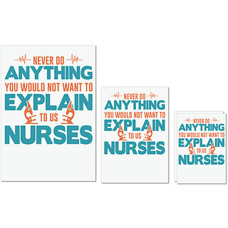                       UDNAG Untearable Waterproof Stickers 155GSM 'Nurse | Anything explain nurses' A4 x 1pc, A5 x 1pc & A6 x 2pc                                              