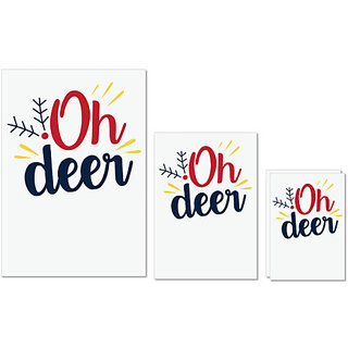                       UDNAG Untearable Waterproof Stickers 155GSM 'Deer | Oh deer' A4 x 1pc, A5 x 1pc & A6 x 2pc                                              