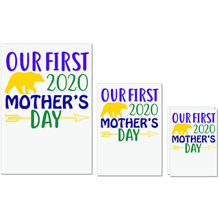                       UDNAG Untearable Waterproof Stickers 155GSM 'Mother | our first 2020 mother's day' A4 x 1pc, A5 x 1pc & A6 x 2pc                                              