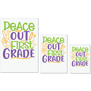                       UDNAG Untearable Waterproof Stickers 155GSM 'School Teacher | peace out 1st grade' A4 x 1pc, A5 x 1pc & A6 x 2pc                                              
