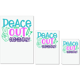                       UDNAG Untearable Waterproof Stickers 155GSM 'School Teacher | Peace out kinder elementary' A4 x 1pc, A5 x 1pc & A6 x 2pc                                              