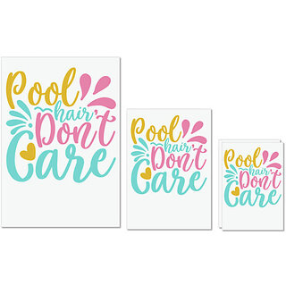                       UDNAG Untearable Waterproof Stickers 155GSM 'POOL HAIR DON'T CARE' A4 x 1pc, A5 x 1pc & A6 x 2pc                                              