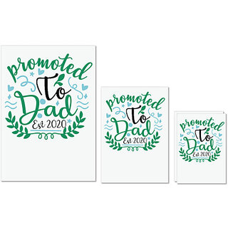                       UDNAG Untearable Waterproof Stickers 155GSM 'Dad | Promoted to dad. Est 2020' A4 x 1pc, A5 x 1pc & A6 x 2pc                                              