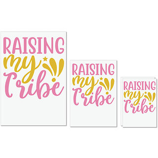                       UDNAG Untearable Waterproof Stickers 155GSM 'RAISING MY TRIBE' A4 x 1pc, A5 x 1pc & A6 x 2pc                                              