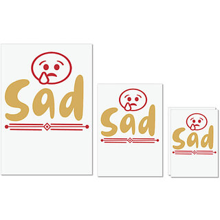 UDNAG Untearable Waterproof Stickers 155GSM 'Sad | sad,' A4 x 1pc, A5 x 1pc & A6 x 2pc UDNAG Untearable Waterproof Stickers 155GSM 'Sad | sad,' A4 x 1pc, A5 x 1pc & A6 x 2pc
