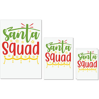                       UDNAG Untearable Waterproof Stickers 155GSM 'Christmas Santa | santa squad' A4 x 1pc, A5 x 1pc & A6 x 2pc                                              