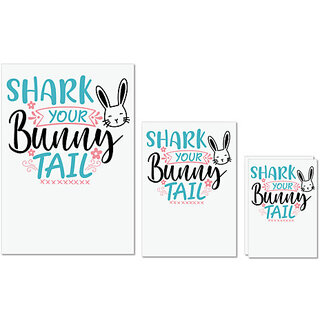                       UDNAG Untearable Waterproof Stickers 155GSM 'shark your bunny tail' A4 x 1pc, A5 x 1pc & A6 x 2pc                                              