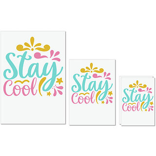                       UDNAG Untearable Waterproof Stickers 155GSM 'Cool | Stay Cool.' A4 x 1pc, A5 x 1pc & A6 x 2pc                                              