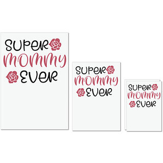                       UDNAG Untearable Waterproof Stickers 155GSM 'mother | SUPER MOMMY EVER' A4 x 1pc, A5 x 1pc & A6 x 2pc                                              