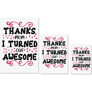 UDNAG Untearable Waterproof Stickers 155GSM 'Mom | THANKS MOM I TURNED OUT AWESOME' A4 x 1pc, A5 x 1pc & A6 x 2pc UDNAG Untearable Waterproof Stickers 155GSM 'Mom | THANKS MOM I TURNED OUT AWESOME' A4 x 1pc, A5 x 1pc & A6 x 2pc
