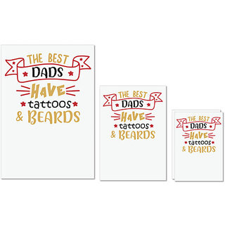 UDNAG Untearable Waterproof Stickers 155GSM 'Dad | The best dads have tattoos & beards' A4 x 1pc, A5 x 1pc & A6 x 2pc UDNAG Untearable Waterproof Stickers 155GSM 'Dad | The best dads have tattoos & beards' A4 x 1pc, A5 x 1pc & A6 x 2pc