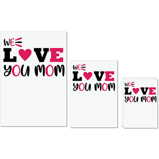                       UDNAG Untearable Waterproof Stickers 155GSM 'Mother | WE LOVE YOU MOM' A4 x 1pc, A5 x 1pc & A6 x 2pc                                              