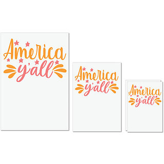                       UDNAG Untearable Waterproof Stickers 155GSM 'USA | america y'all' A4 x 1pc, A5 x 1pc & A6 x 2pc                                              