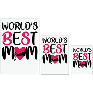                       UDNAG Untearable Waterproof Stickers 155GSM 'Mom | WORLD'S BEST MOM' A4 x 1pc, A5 x 1pc & A6 x 2pc                                              