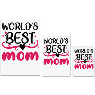                       UDNAG Untearable Waterproof Stickers 155GSM 'Mother | WORLD'S BEST MOM' A4 x 1pc, A5 x 1pc & A6 x 2pc                                              