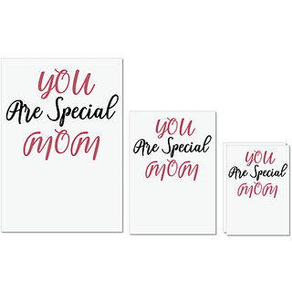                       UDNAG Untearable Waterproof Stickers 155GSM 'Mom | YOU ARE SPECIAL MOM' A4 x 1pc, A5 x 1pc & A6 x 2pc                                              