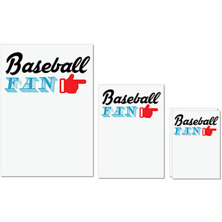                       UDNAG Untearable Waterproof Stickers 155GSM 'Baseball | BASEBALL FAN' A4 x 1pc, A5 x 1pc & A6 x 2pc                                              