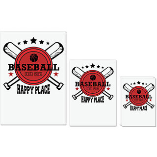 UDNAG Untearable Waterproof Stickers 155GSM 'Baseball | BASEBALL IS MY HAPPY PLACE' A4 x 1pc, A5 x 1pc & A6 x 2pc UDNAG Untearable Waterproof Stickers 155GSM 'Baseball | BASEBALL IS MY HAPPY PLACE' A4 x 1pc, A5 x 1pc & A6 x 2pc