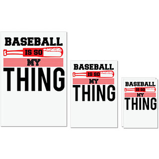                       UDNAG Untearable Waterproof Stickers 155GSM 'Baseball | BASEBALL IS SO MY THING' A4 x 1pc, A5 x 1pc & A6 x 2pc                                              
