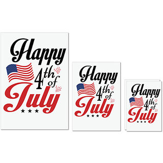                       UDNAG Untearable Waterproof Stickers 155GSM 'Independance Day | 4th july' A4 x 1pc, A5 x 1pc & A6 x 2pc                                              