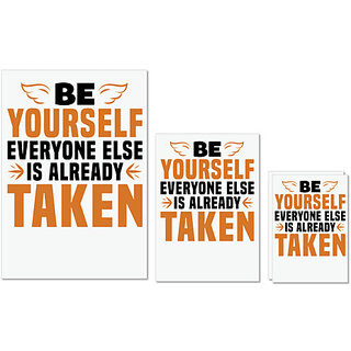                       UDNAG Untearable Waterproof Stickers 155GSM 'Be yourself' A4 x 1pc, A5 x 1pc & A6 x 2pc                                              