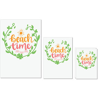                       UDNAG Untearable Waterproof Stickers 155GSM 'Beach | beach time' A4 x 1pc, A5 x 1pc & A6 x 2pc                                              