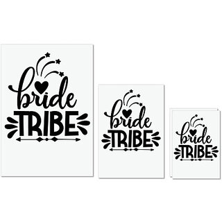                       UDNAG Untearable Waterproof Stickers 155GSM 'Bride tribe | Bride tribe' A4 x 1pc, A5 x 1pc & A6 x 2pc                                              