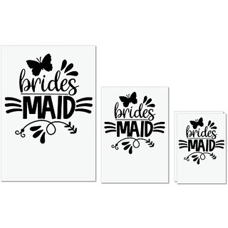                       UDNAG Untearable Waterproof Stickers 155GSM 'Love Bride | Brides maiddd' A4 x 1pc, A5 x 1pc & A6 x 2pc                                              