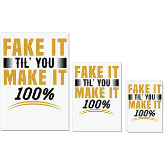 UDNAG Untearable Waterproof Stickers 155GSM 'Fake it' A4 x 1pc, A5 x 1pc & A6 x 2pc UDNAG Untearable Waterproof Stickers 155GSM 'Fake it' A4 x 1pc, A5 x 1pc & A6 x 2pc