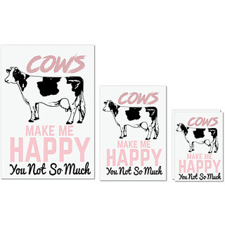                       UDNAG Untearable Waterproof Stickers 155GSM 'Cows Make me Happy You Not So much' A4 x 1pc, A5 x 1pc & A6 x 2pc                                              