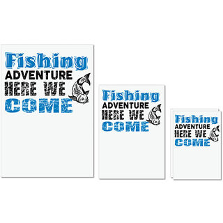                       UDNAG Untearable Waterproof Stickers 155GSM 'Fishing | Fishing Adventure' A4 x 1pc, A5 x 1pc & A6 x 2pc                                              